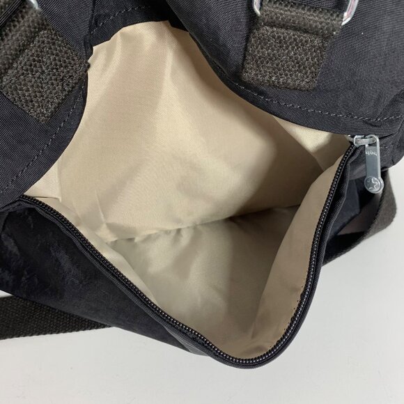 KIPLING Pilar Large Black Tonal Nylon Shoulder Bag Satchel Crossbody Bag - Picture 6 of 10